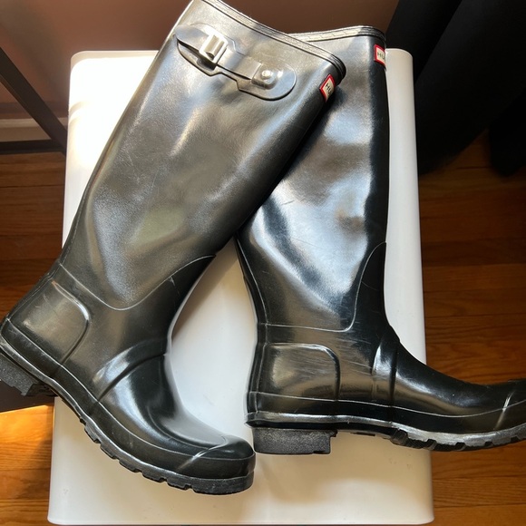Hunter Original Tall Gloss Rain Boots Size 10 - Picture 1 of 10